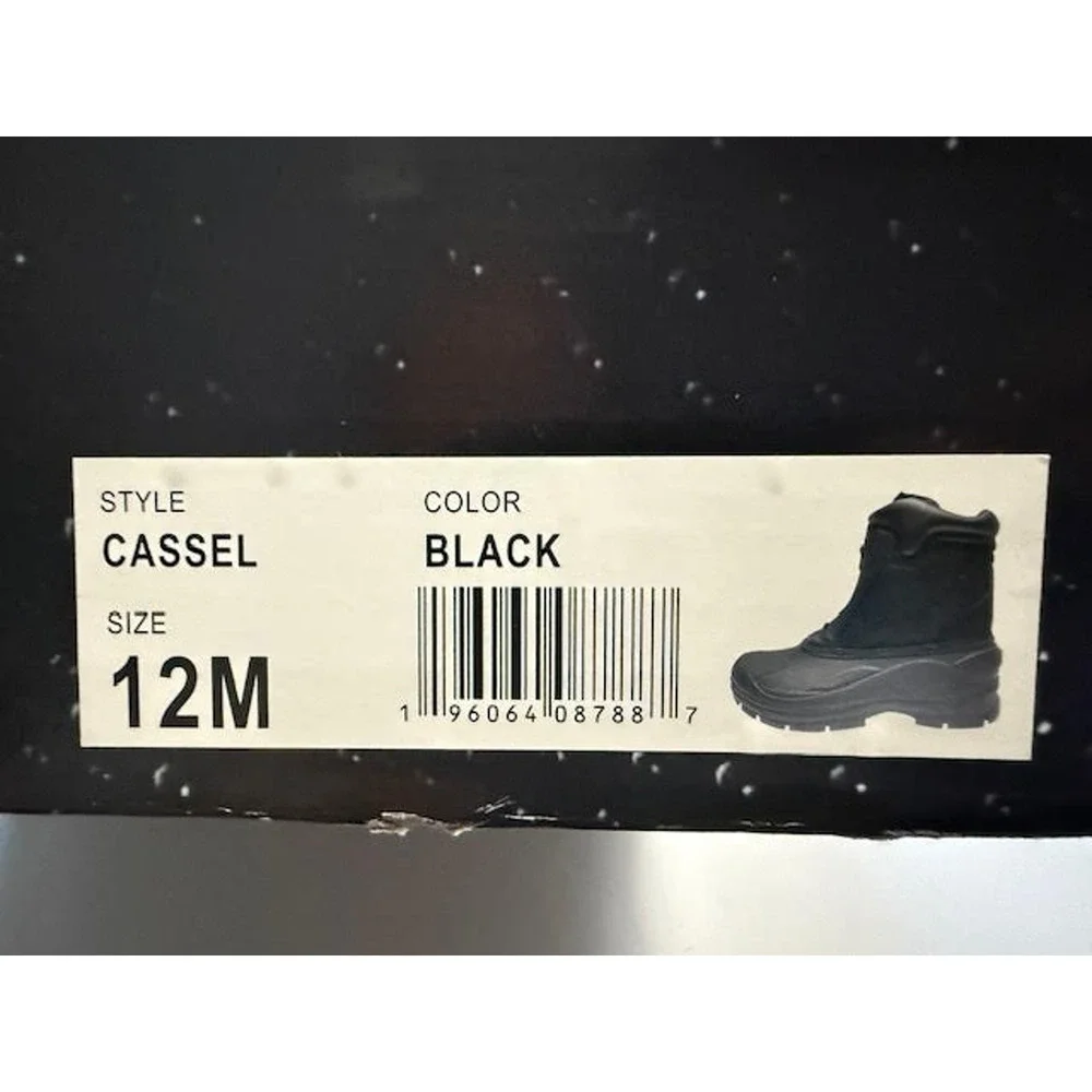 Totes Cassel Mens 12 Black Waterproof Insulated Winter Snow Boots Front Zip